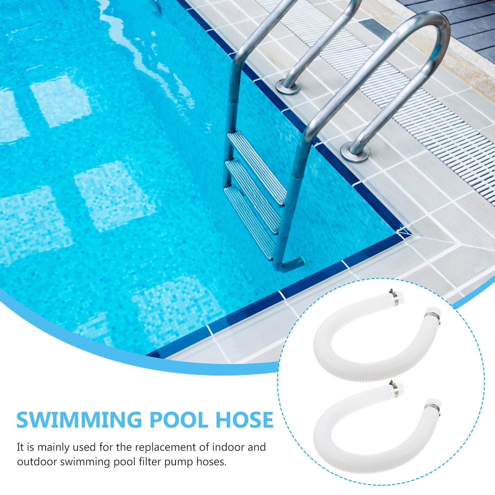 Manguera de Repuesto para Piscina Desmontable Accesorio de Filtro y Bomba Fácil Instalación y Ligera Compatible con Bomba Doble con Cuatro Cierres
