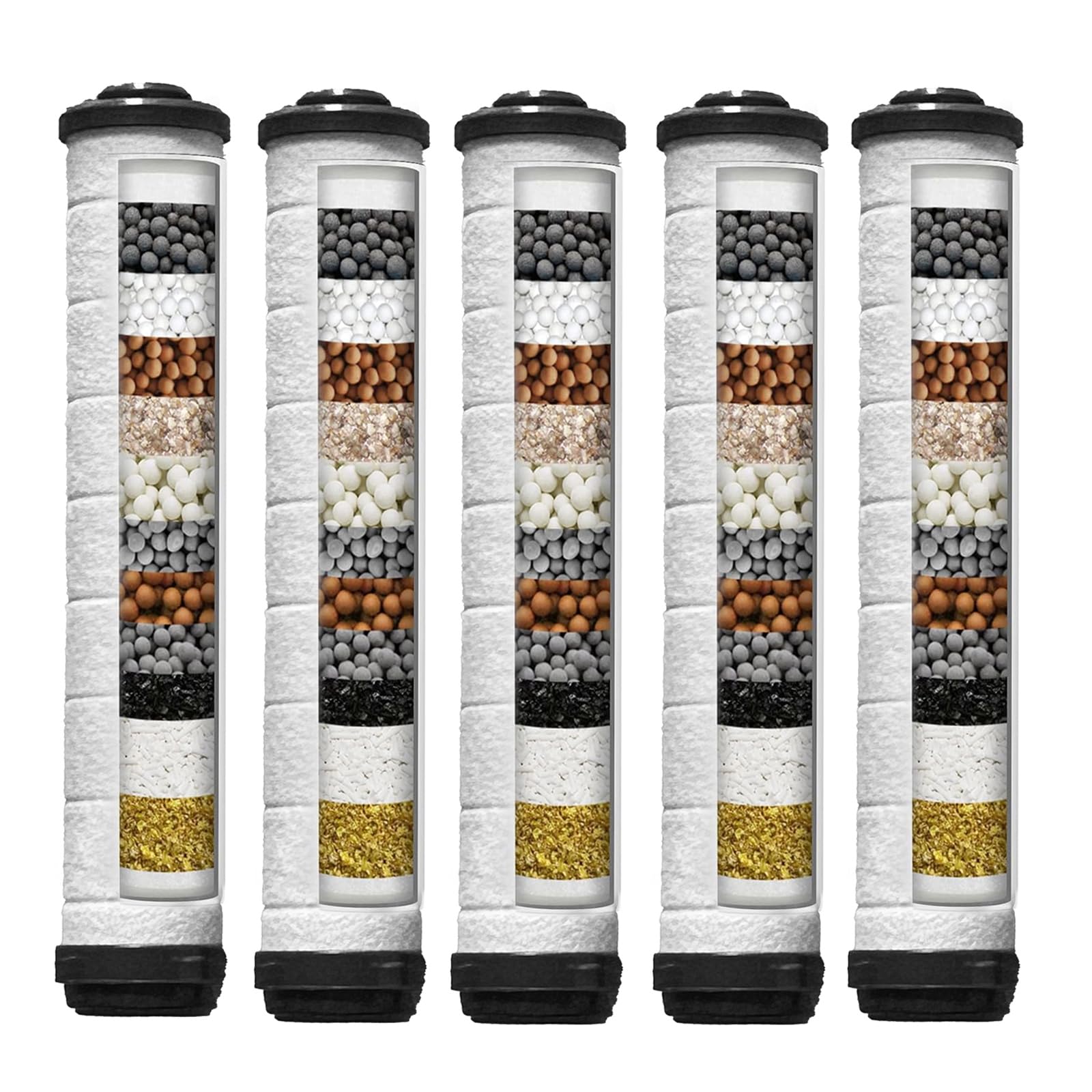 Filtres de douche pour pommeau lot de 5 filtres de rechange à plusieurs étages eau dure