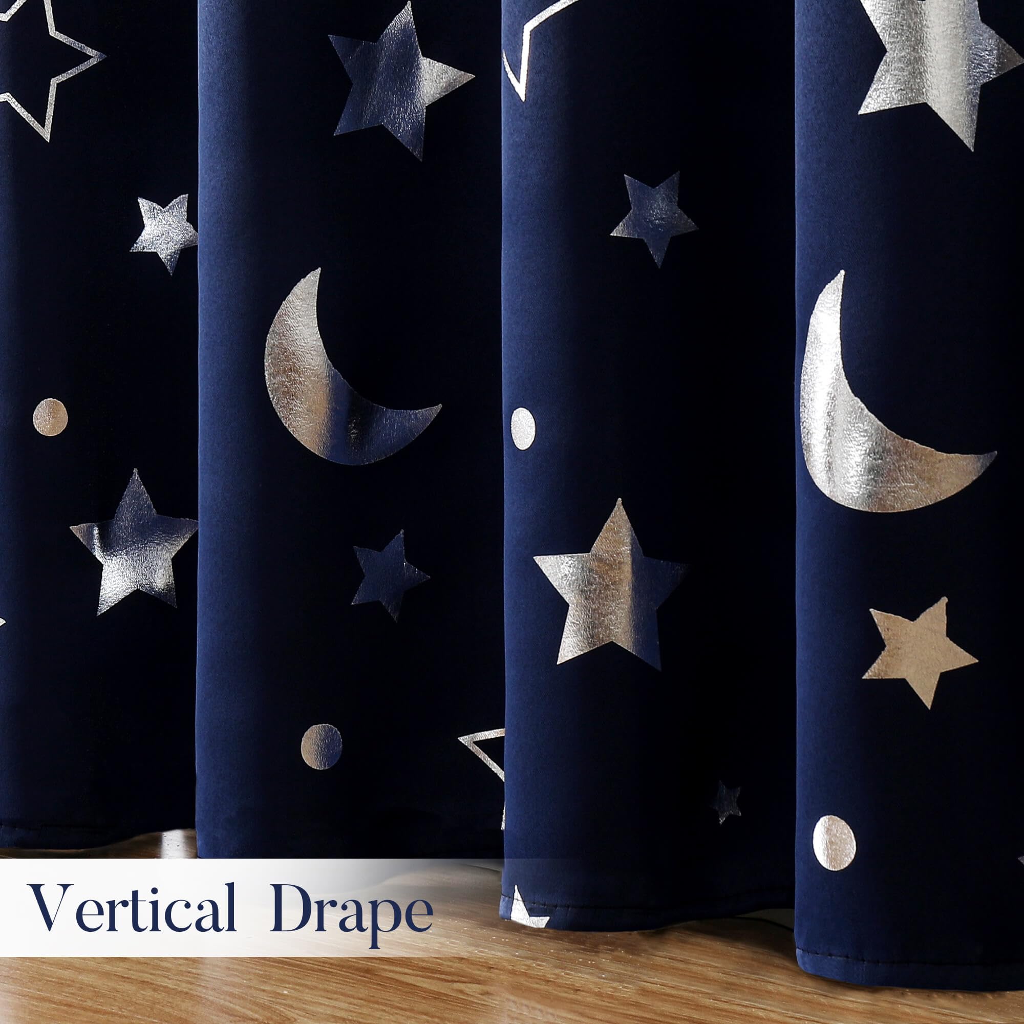 WUBODTI - Tende oscuranti per camera da letto, soggiorno, con occhielli termici e isolanti per oscurare la stanza dei bambini, 2 pannelli, 150 x 200 cm, colore: blu navy