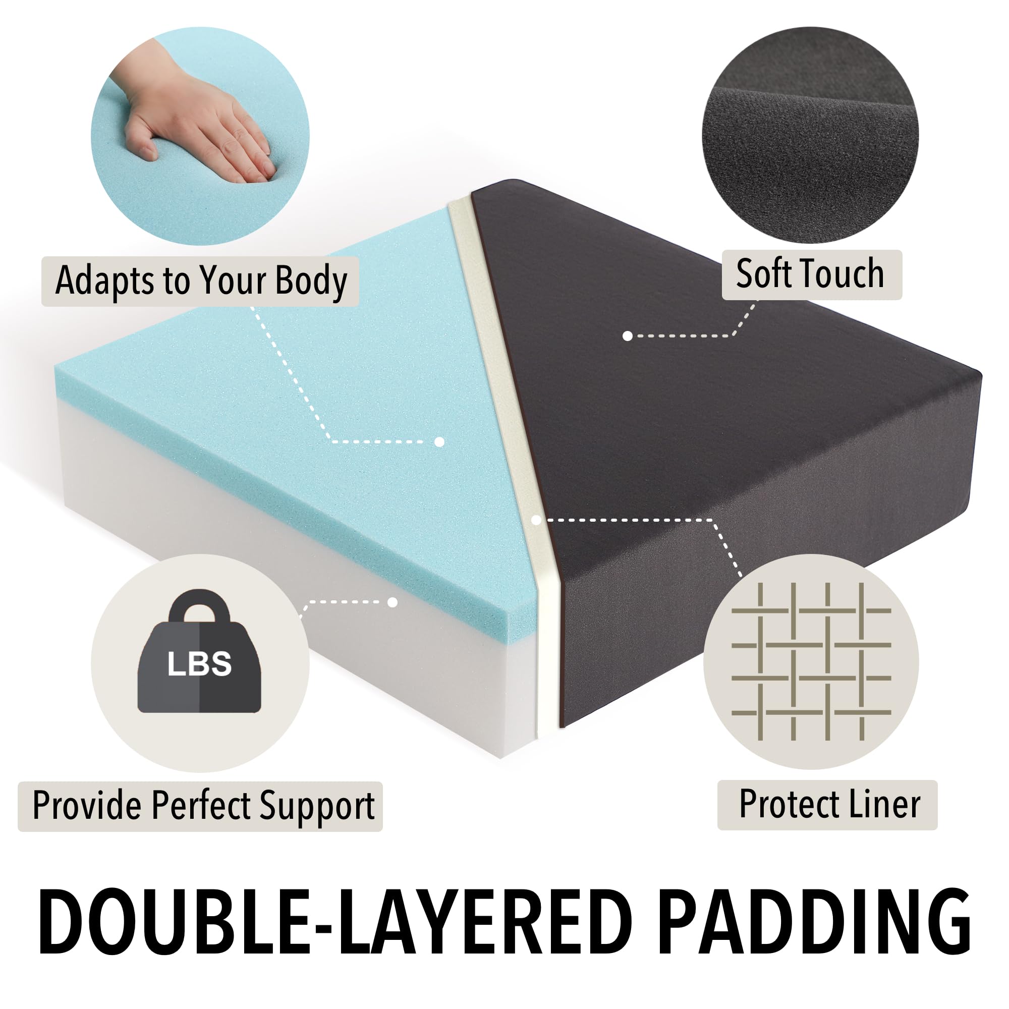 Tromlycs Recliner Chair Seat Cushions for Elderly Extra Large Chair Cushions Gel Memory Foam 20 x 20 x 5 Inch Dark Grey