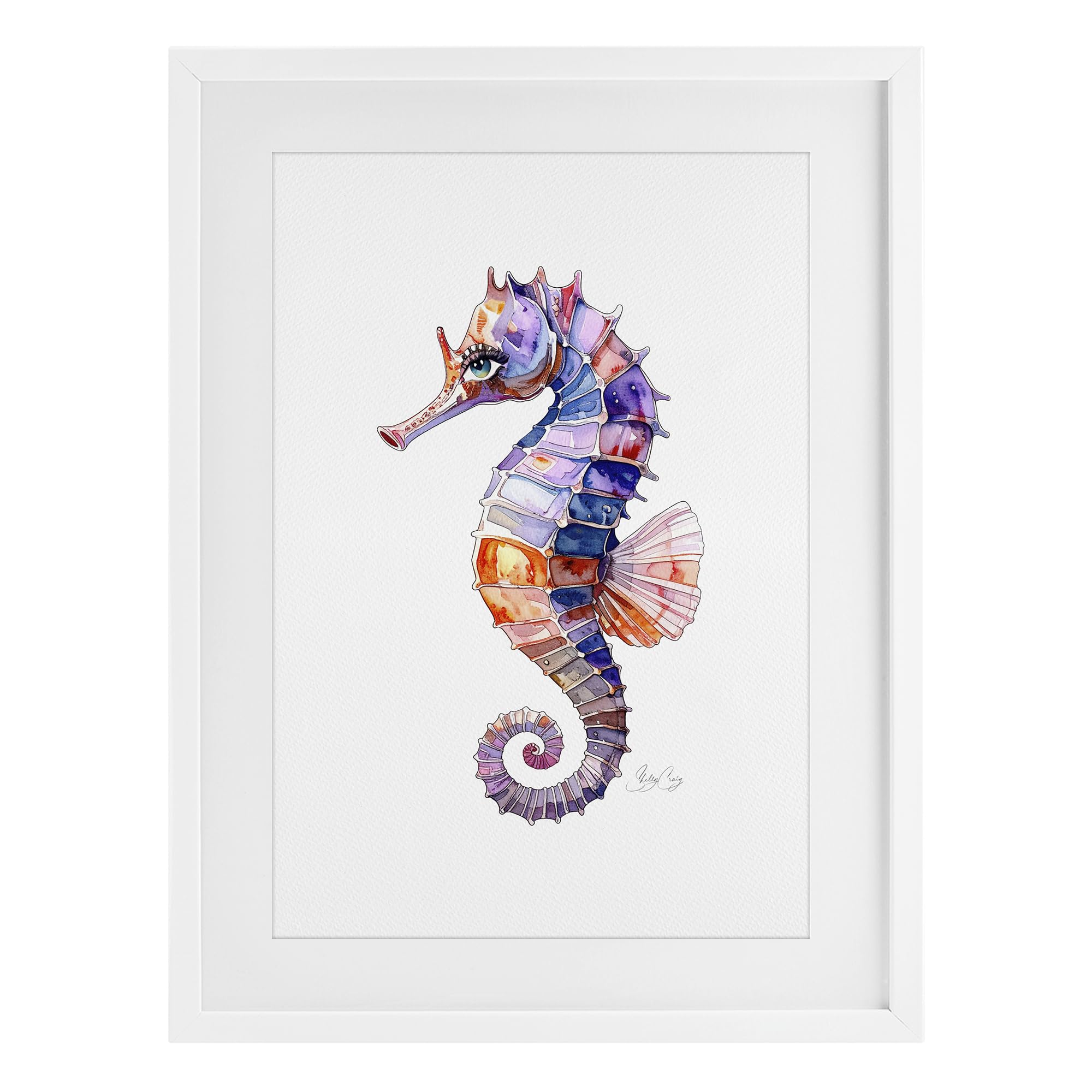Stupell Industries Coastal White (Textured) Sea Whisper Seahorse Coastal Nature, 14 X 20 Inch Framed Print Under Glass