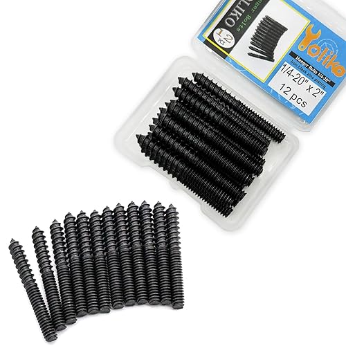 Miniatura 164 de Paquete de 8 pernos de suspensión de 5/16-18 x 4 pulgadas, pernos de doble cabeza de 5/16-18 pulgadas, tornillos de clavija de madera 5/16