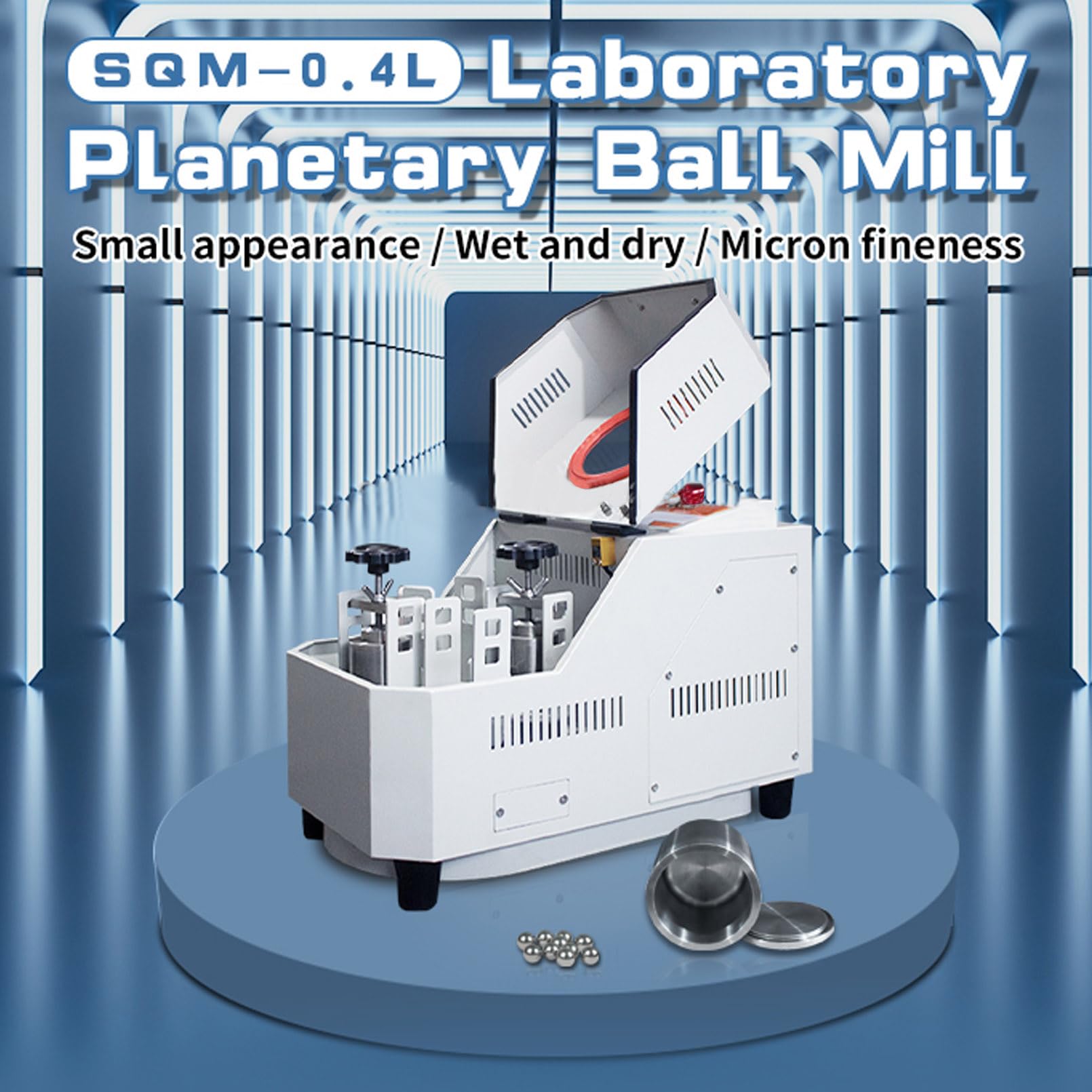 Molinillo de laboratorio con velocidad ajustable para muestras húmedas y secas, ideal para investigación científica y procesamiento de materiales