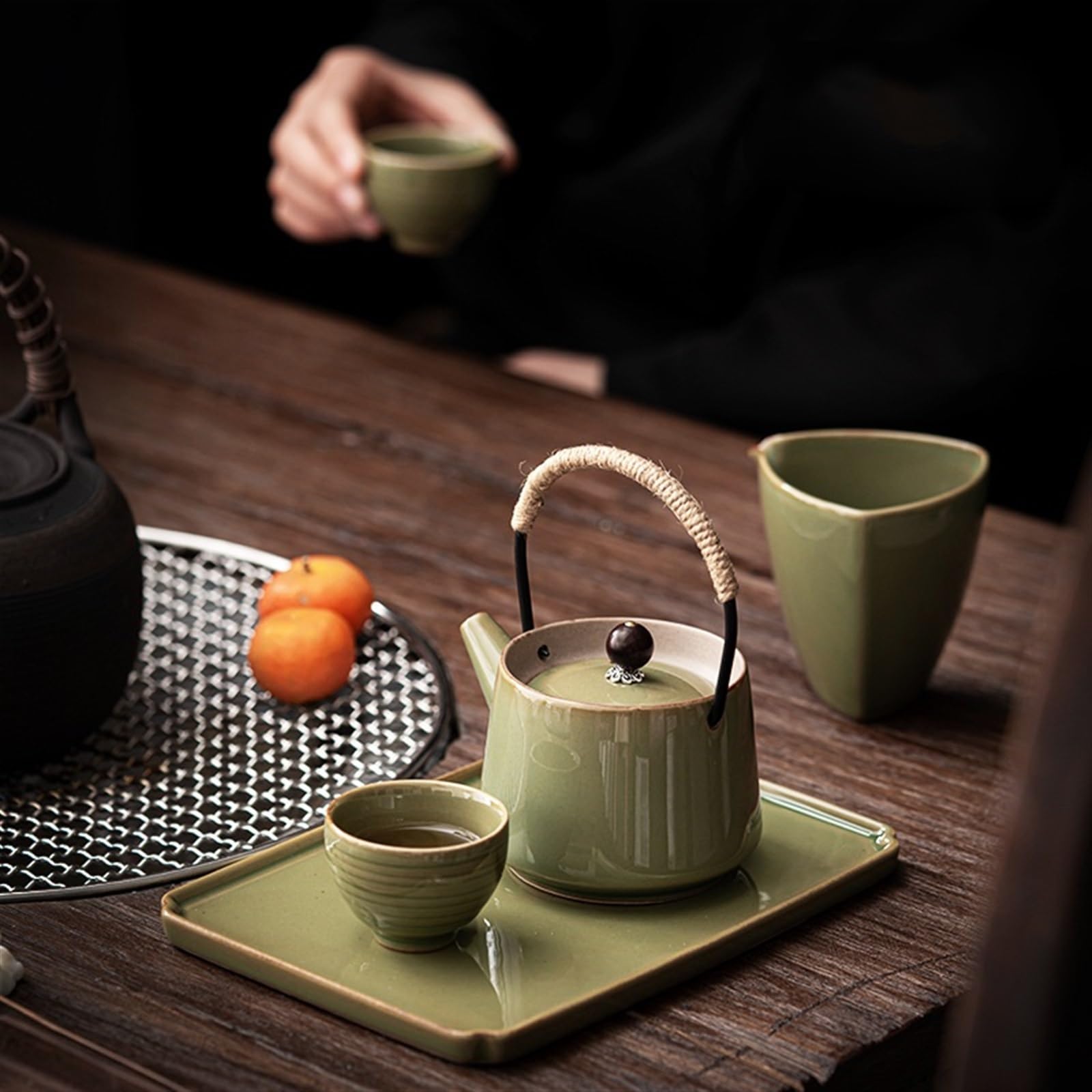 Taca do serwowania herbaty ceramiczna sucha bańka taca na herbatę dom chińska taca na suche bąbelki ceramiczny garnek łożysko mały stolik do herbaty prosta biurowa sucha taca na bańki taca na stolik
