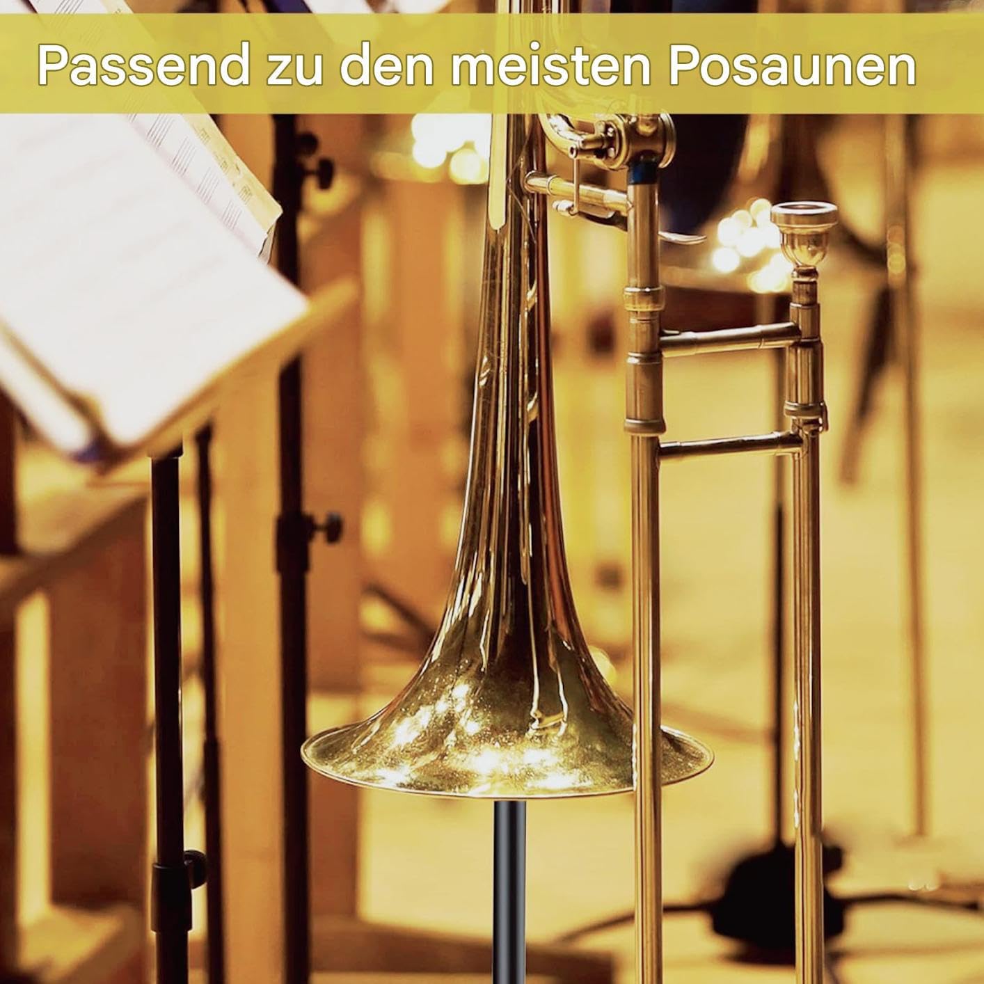 Generisch Stojak na trąbkę, stojak na drążek, regulowana wysokość podstawy tripod, stabilne wsparcie instrumentów, akcesoria muzyczne na stage, rehabilitację, do szkoły, studia, streamingu na żywo, w