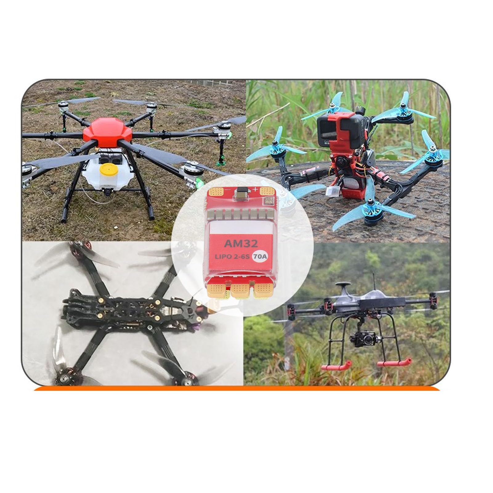 Jeffergarden Elektryczny Regulator Prędkości 70 A, Programowanie Wizualne i Pozłacana Płytka PCB o Masie 3 Uncji z Procesorem STM32G071 do Oświetlenia LED Dronów, Wiele Funkcji dla Dronów