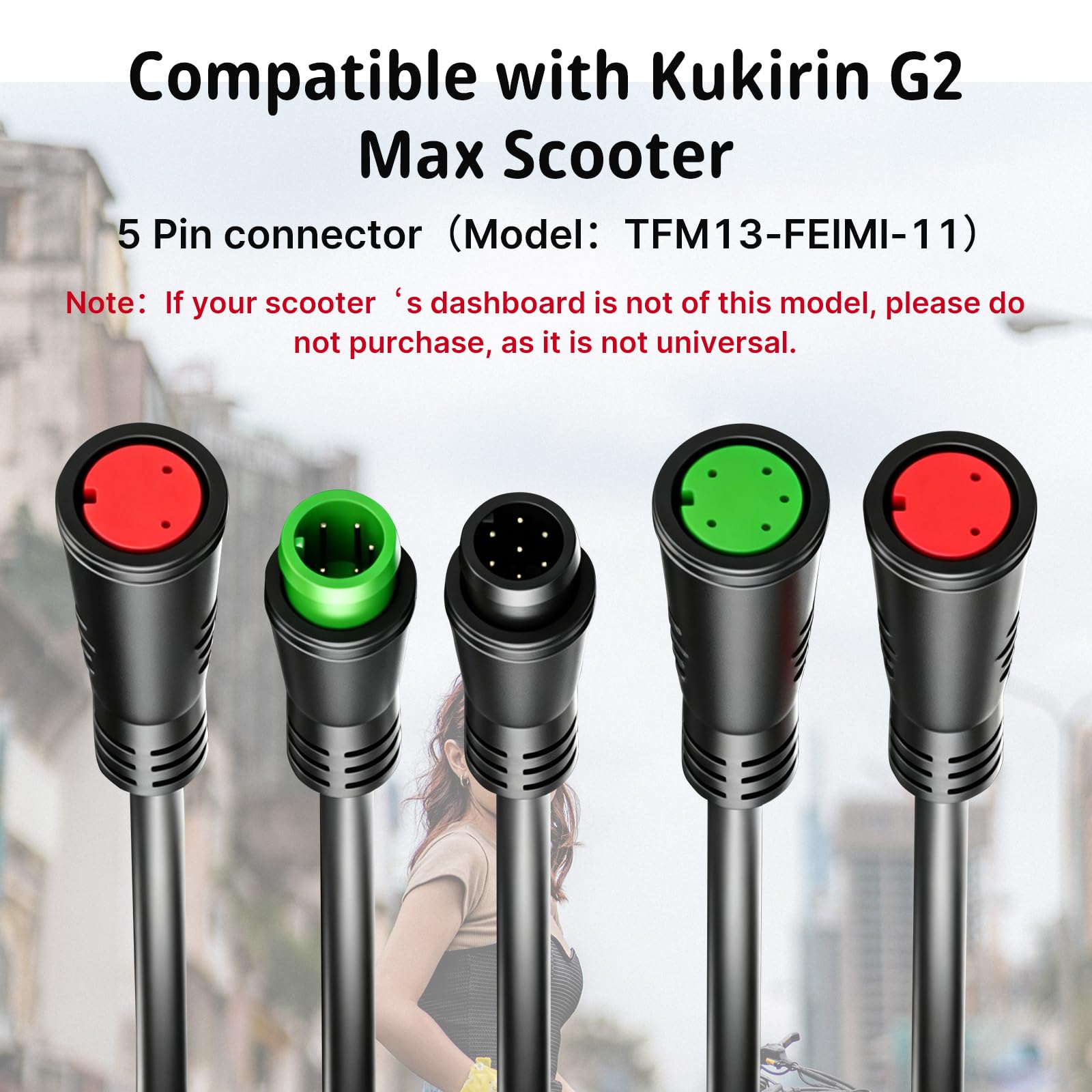 Écran LCD intégré Compatible avec la Trottinette Kukirin G2 Master, Compteur de Vitesse avec connecteur 7 Broches, Panneau de Commande et Moniteur d'affichage numérique