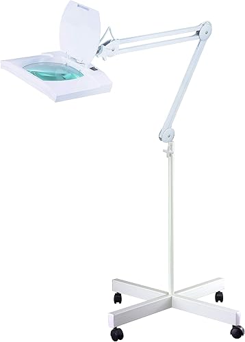 artiva EE. UU. led9322 F multifunción 31" Full Spectrum LED Lámpara piso con lupa Caster, 31 inches, color blanco