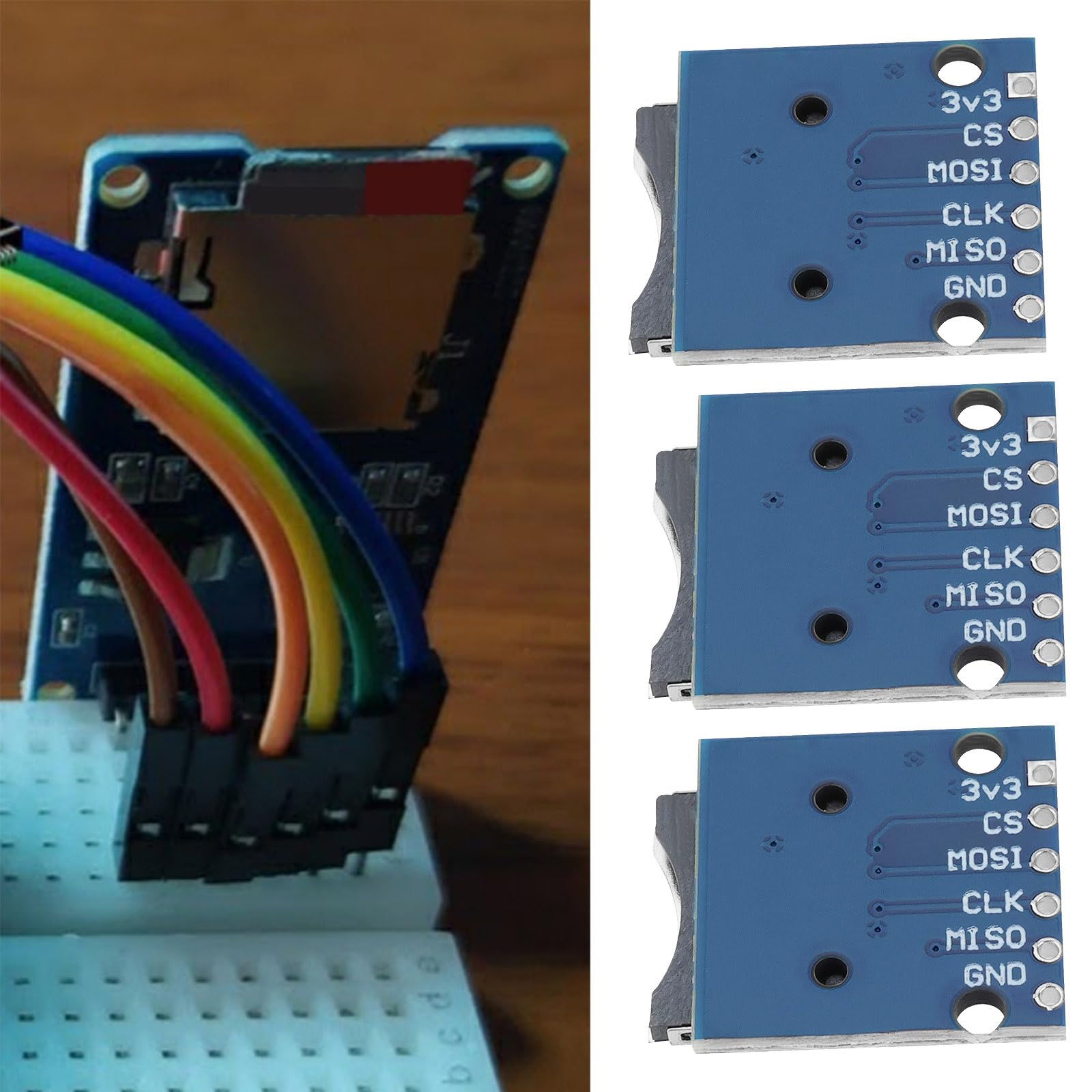 Create idea 10Pcs 3.3V Micro SD Card Reader Modul SPI SD Card Slot Modulo Socket Reader con 6-Way Pin Strip per Micro SD Card ESP32