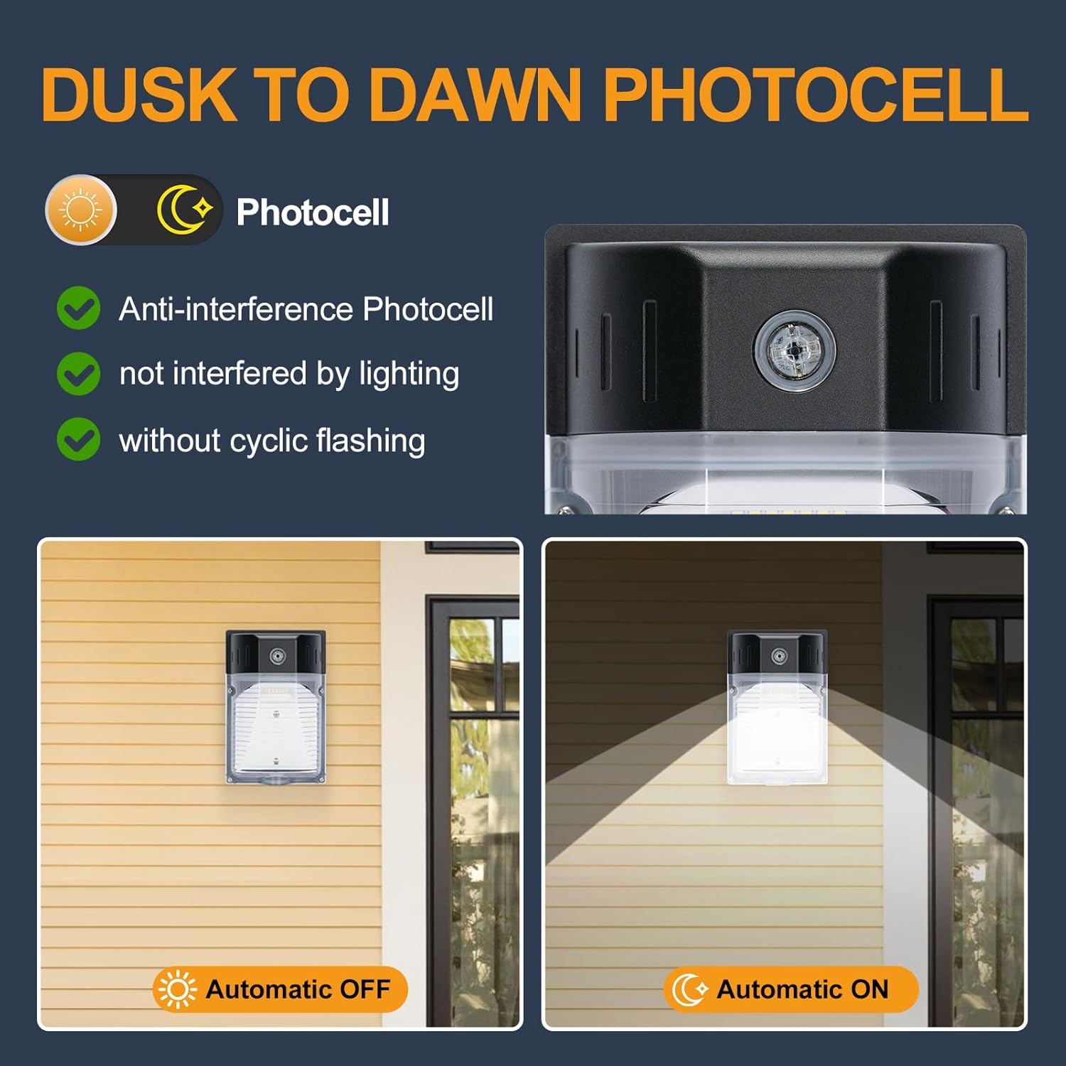 30W LED Wall Pack Light with Dusk to Dawn Photocell 2Pack, 5000K Daylight, LED Wall Lights Outdoor Security Lighting for House Garage Yard Garden, IP65 Waterproof, 100-277VAC, ETL Listed