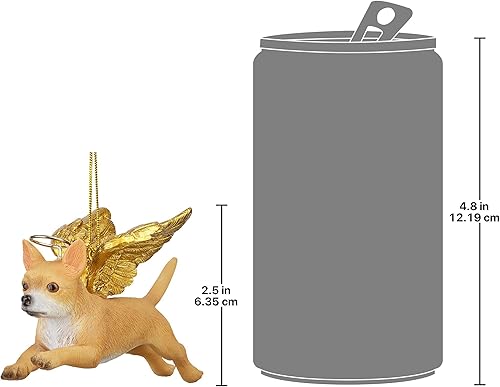 Miniatura 71 de Design Toscano Pitbull Dog Angel - Adorno navideño para árbol de Navidad, 4 pulgadas, resina de piedra fundida, acabado marrón y dorado Marrón