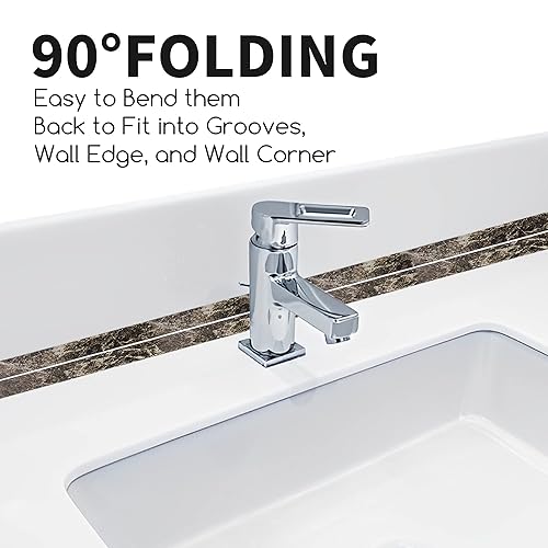 Miniatura 17 de 3 rollos de cinta de calafateo de inodoro de 10.5 pies, tira de calafateo autoadhesiva para baño, tira de calafateo para bañera, 1.5 pulgadas