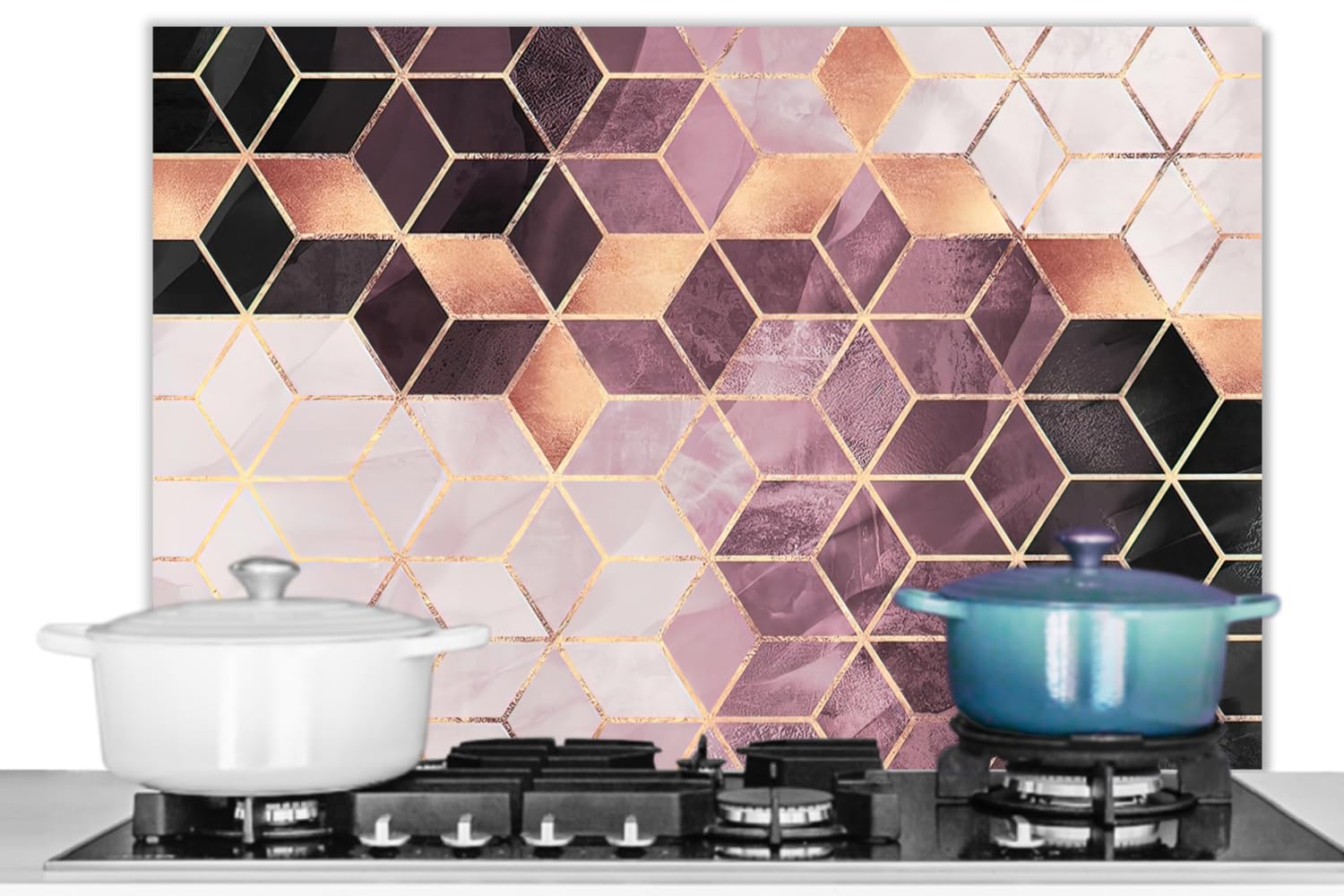 Dedeco Pannello Posteriore Della Cucina, Motivo: Legno V7, Pannelli In Alluminio Da 3 Mm, Paraschizzi Da Cucina, Pannello Composito Impermeabile, Con Vernice UV Lucida, Tutte Le Superfici, 260 X 60 Cm