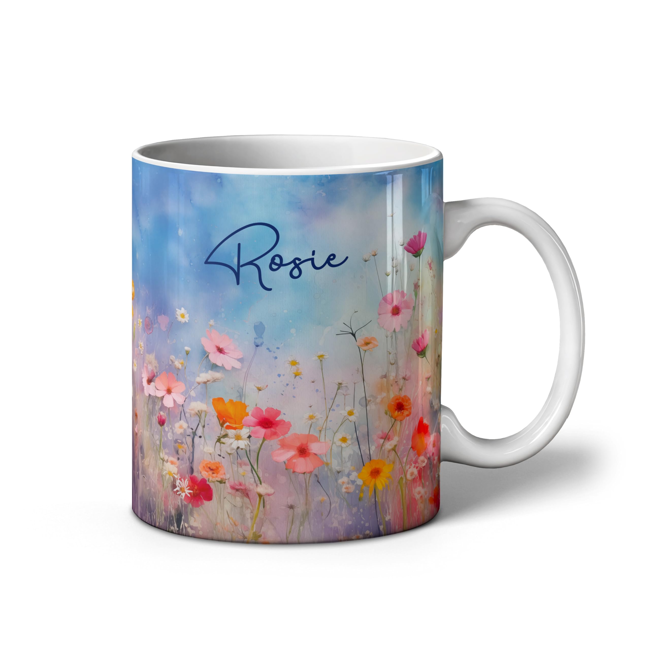 iCaseDesigner Personalised Flower Meadow Mug - 11oz Ceramic Cup. 1. Blue Sky Meadow. 5 Designs to Choose from. Add Any Name