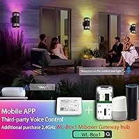 Vista 4 de Luces de arriba y abajo para exteriores, luces de pared RGB que cambian de color al aire libre con sensor de fotocélula del atardecer al amanecer