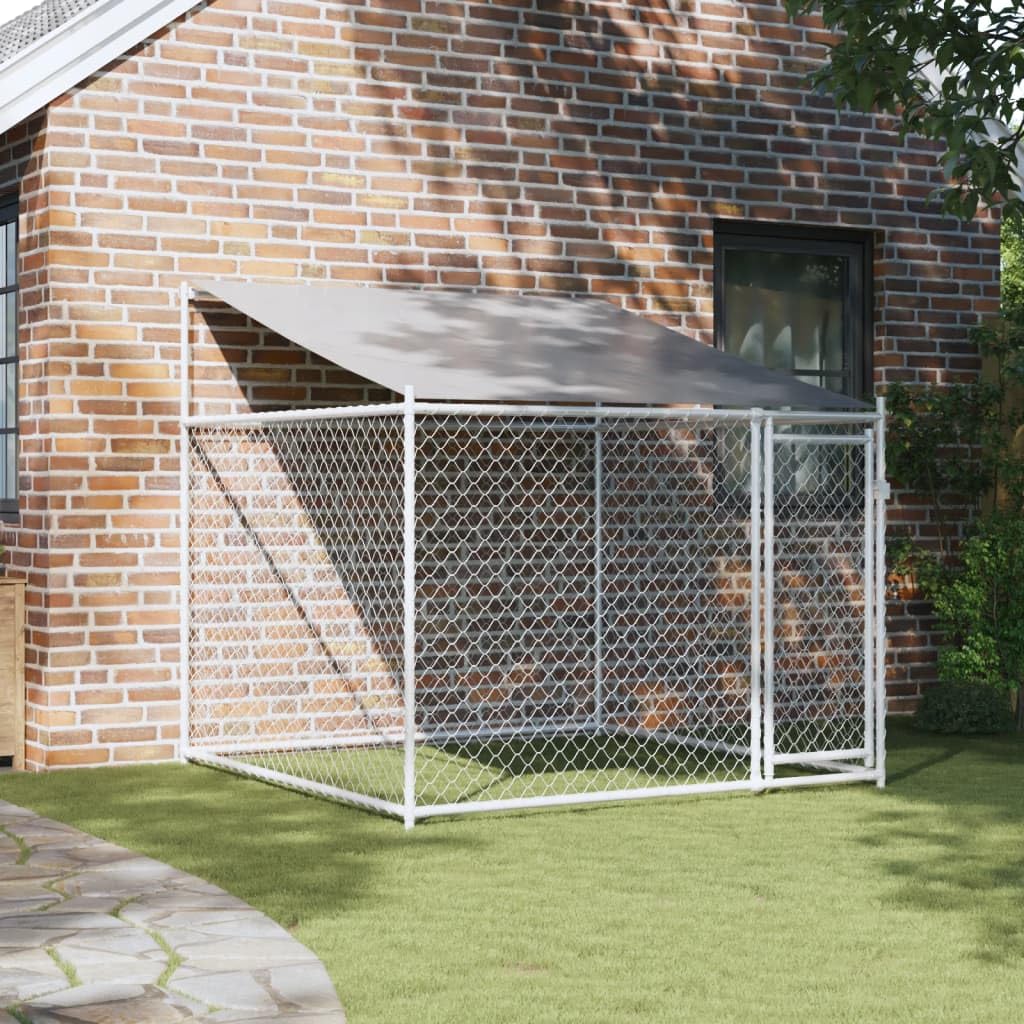 Festnight Perrera de Exterior con Toldo Gallinero de Exterior Grande Jaula para Perros con Cerradura Caseta para Perros Mascotas Animales Perro Grande Exterior 2 x 2 x 2 m