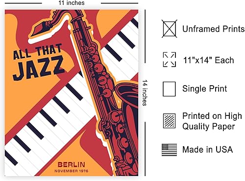 Vista 431 de Poster Master Póster de jazz vintage, impresión retro del festival de jazz de París, arte musical, regalo ideal para hombres, mujeres, músicos