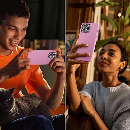 Miniatura 5 de Cordking Funda para iPhone 14 Pro, funda de silicona ultra delgada, a prueba de golpes, con forro de microfibra suave antiarañazos, 6.1 pulgadas,