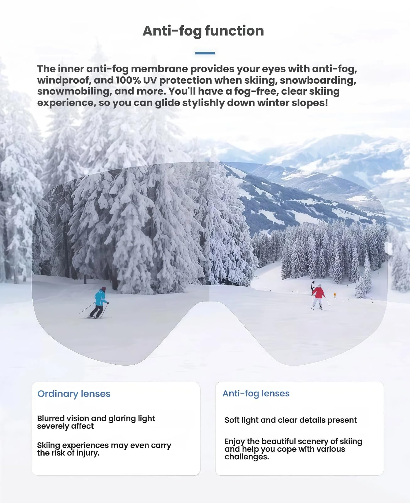 Maschera da sci magnetica anti-appannamento, unisex, con lenti intercambiabili in policarbonato, protezione UV, ampia vista, per sport invernali, snowboard, motoslitta
