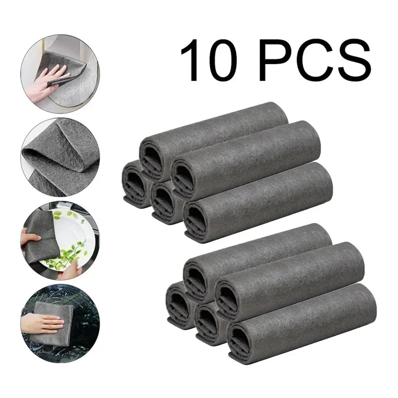 Paños de limpieza de microfibra, Trapos de limpieza de vidrio for ventana de coche de microfibra reutilizables, toallas, paño de trapo limpio for el hogar, engrosado, sin rastro, herramientas (color: