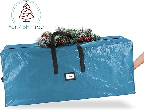 Miniatura 10 de Hearth & Harbor Bolsa de almacenamiento para árbol de Navidad de 7.5 pies, contenedor organizador de almacenamiento de papel de regalo y caja de