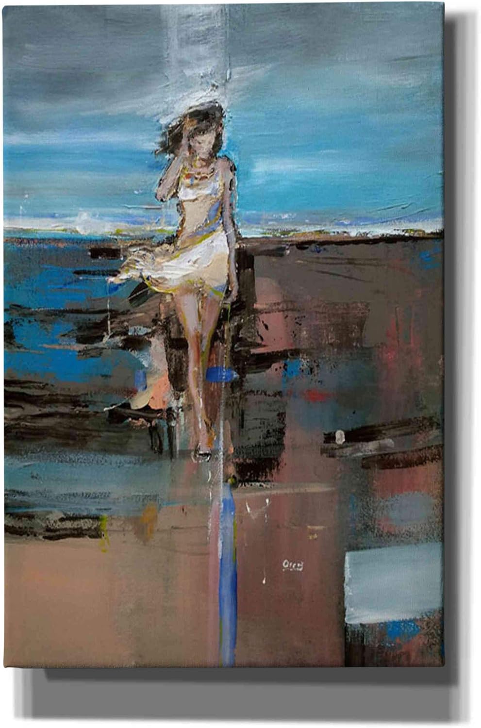 Epic Graffiti 'Windy Beach' by Oscar Alvarez Pardo, Canvas Wall Art, 12"x18"