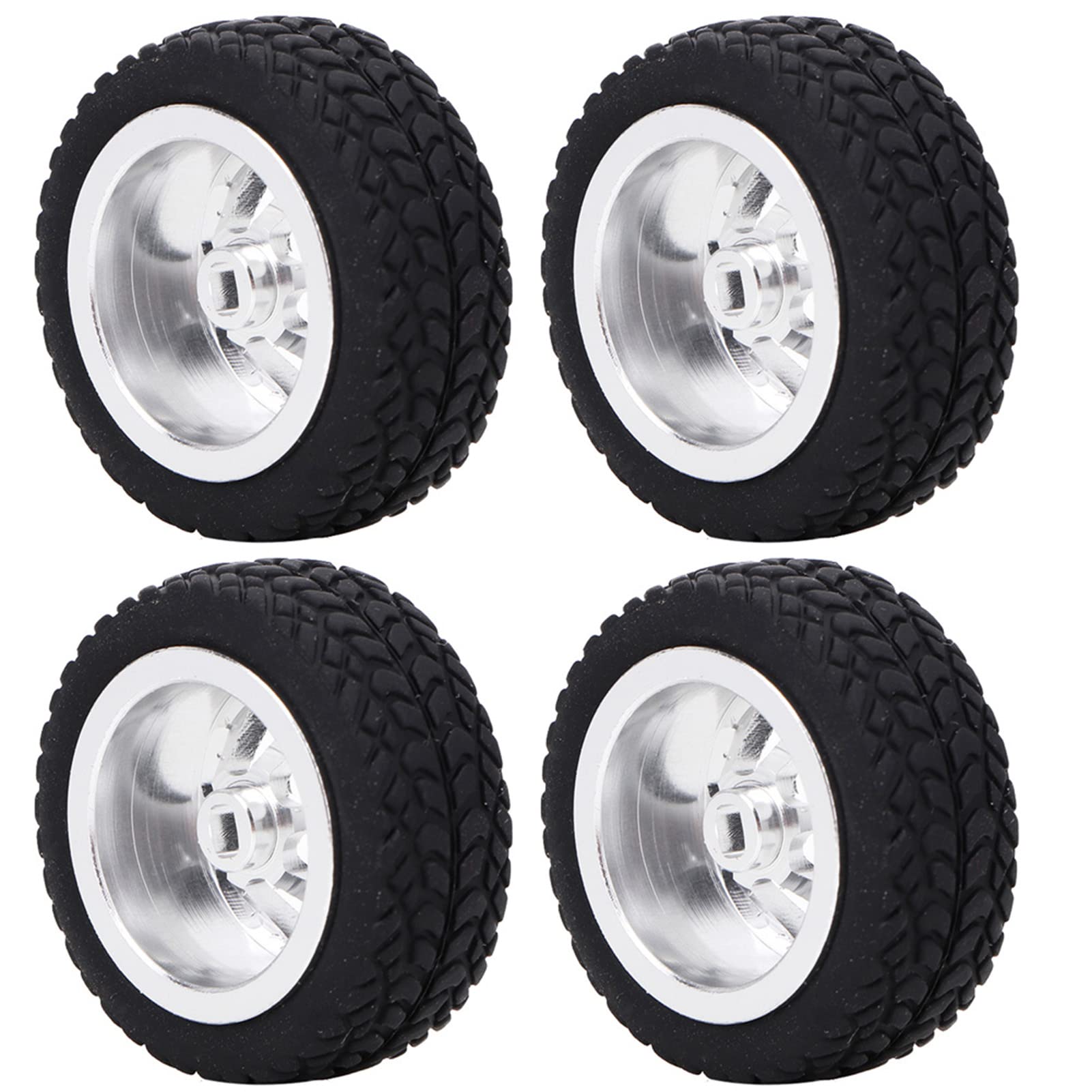 Pneus de Voiture RC 4 Pièces, Pneus à Adhérence Efficace, Moyeu de Roue en Aluminium, Longue Durée de Vie, Amélioration de la stabilité, Installation Facile pour WLtoys 1/28 RC