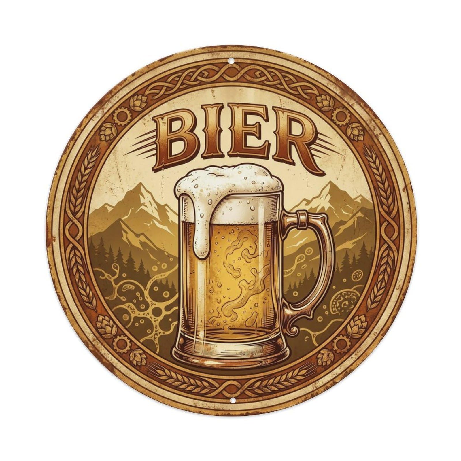 Beer Mug Austrian Culture Pub Brewery Classic Cafe Metal Tin Sign