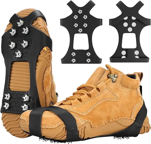HQCM Winter Shoe Spikes - Non-Slip Crampons for Hiking & Outdoor Shoes