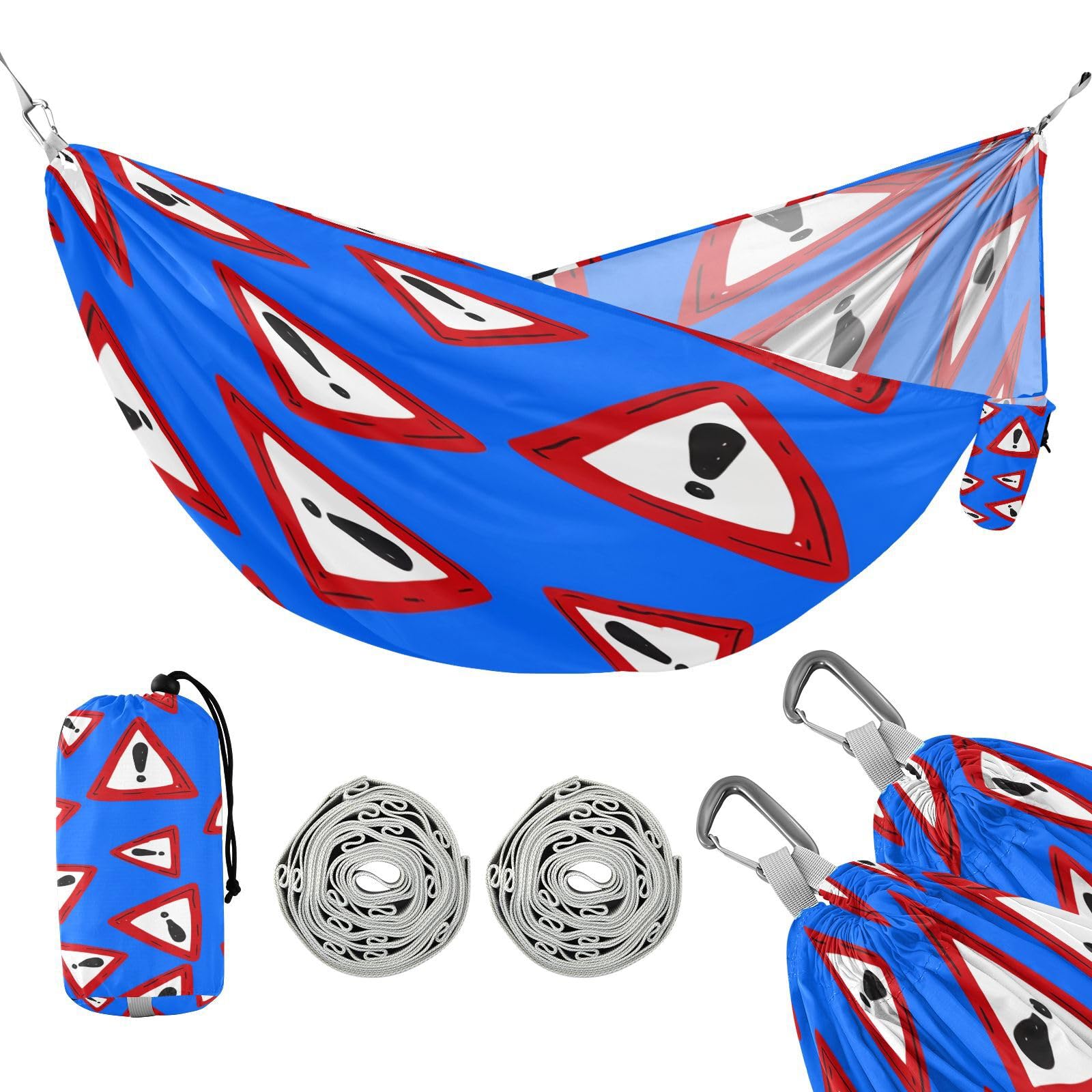 ATTX Triangle Sign Pattern Camping Hammock - Lightweight & Portable Hammocks, Heavy Duty 330lbs Capacity for Indoor, Hiking, Backpacking, Travel, Backyard, Beach#175