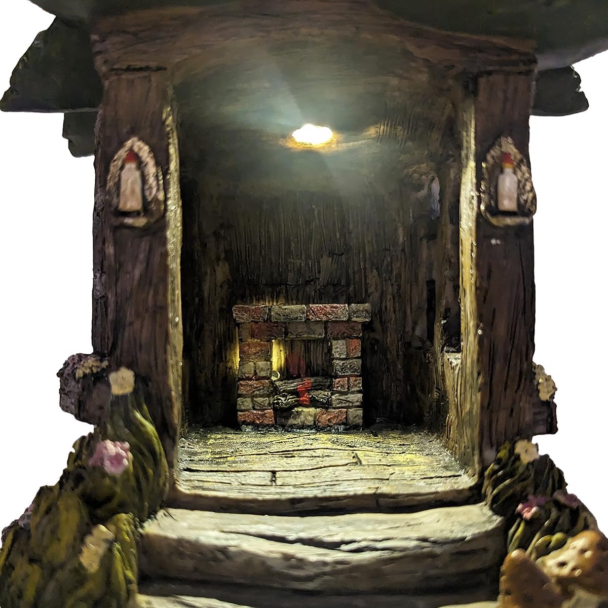 Treasure Gurus Mini Light Up Fairy Bungalow Stone House Outdoor Solar Cottage Garden Dollhouse Landscape Decor