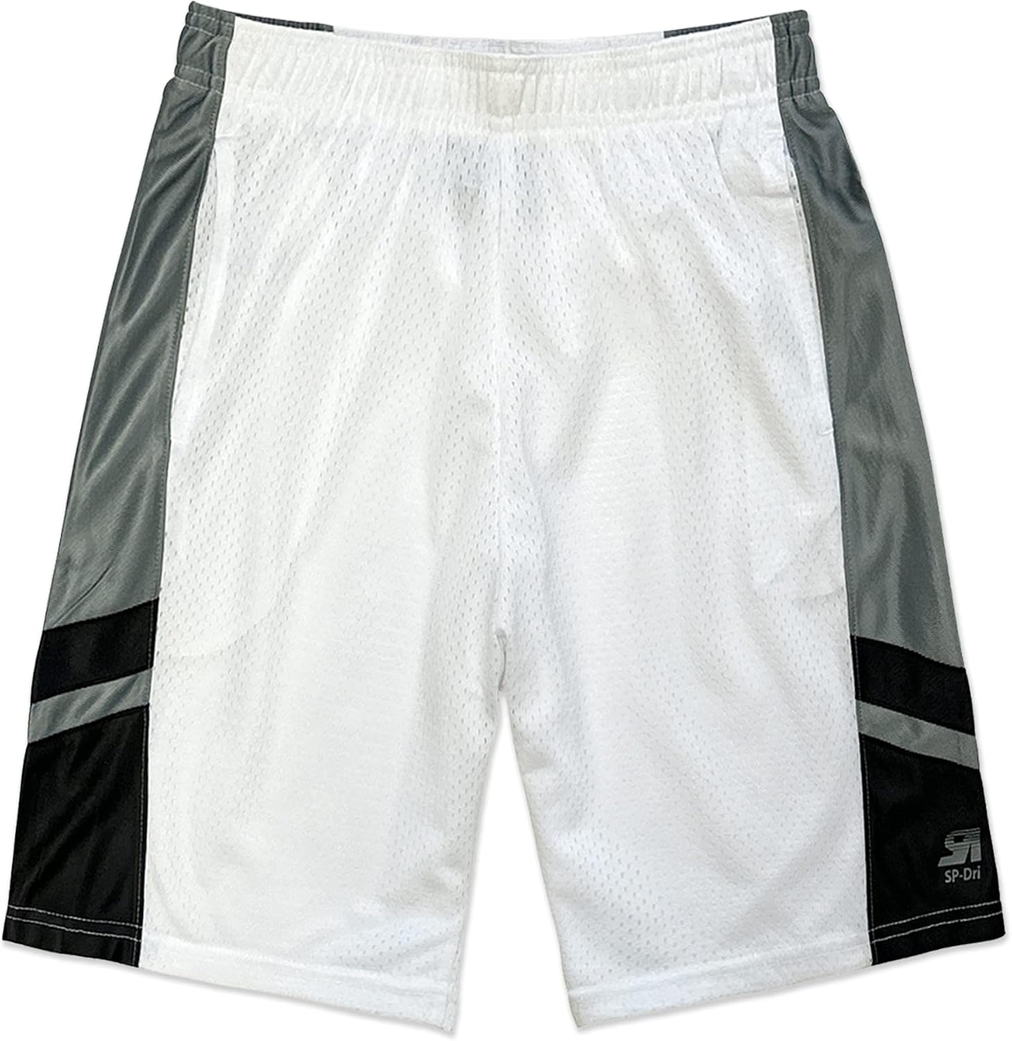 Southpole Big Boy's Basic Basketball Mesh Shorts Shorts, White, Medium