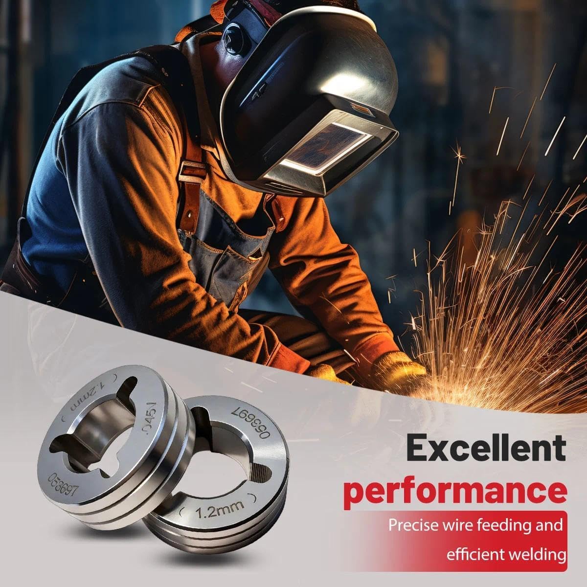 053697 Drive Roll Compatible for Miller Millermatic 200/210/212/250/251/252/DVI/Pulser/Vintage Mig Welder,(V Groove .045" 2pk)