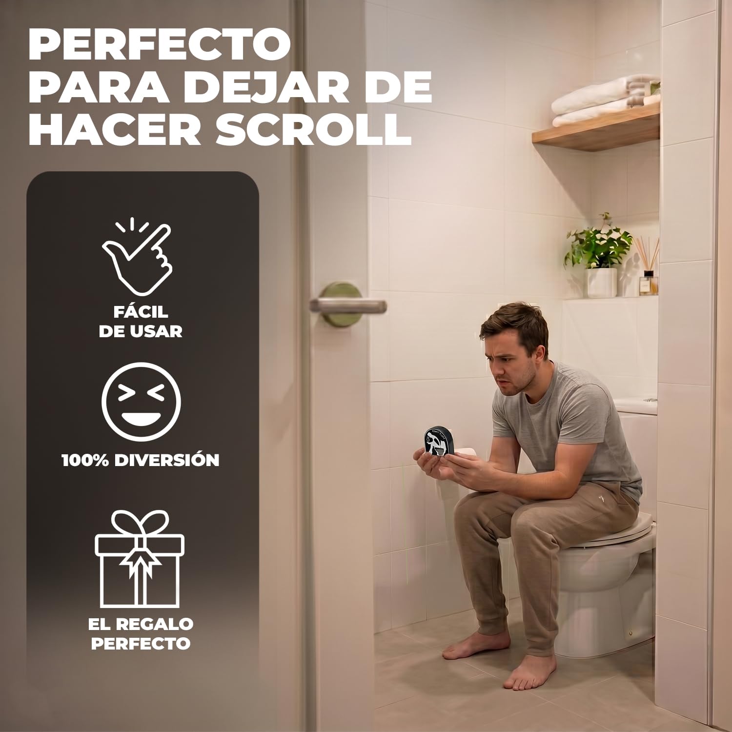 Toilet Timer® | Temporizador Divertido para el Inodoro | Timer de 5 Minutos para Aseos y el Baño | Idea de Regalo para Niños y Adultos | Fijación Rápida con Ventosa | OriginalCorner®
