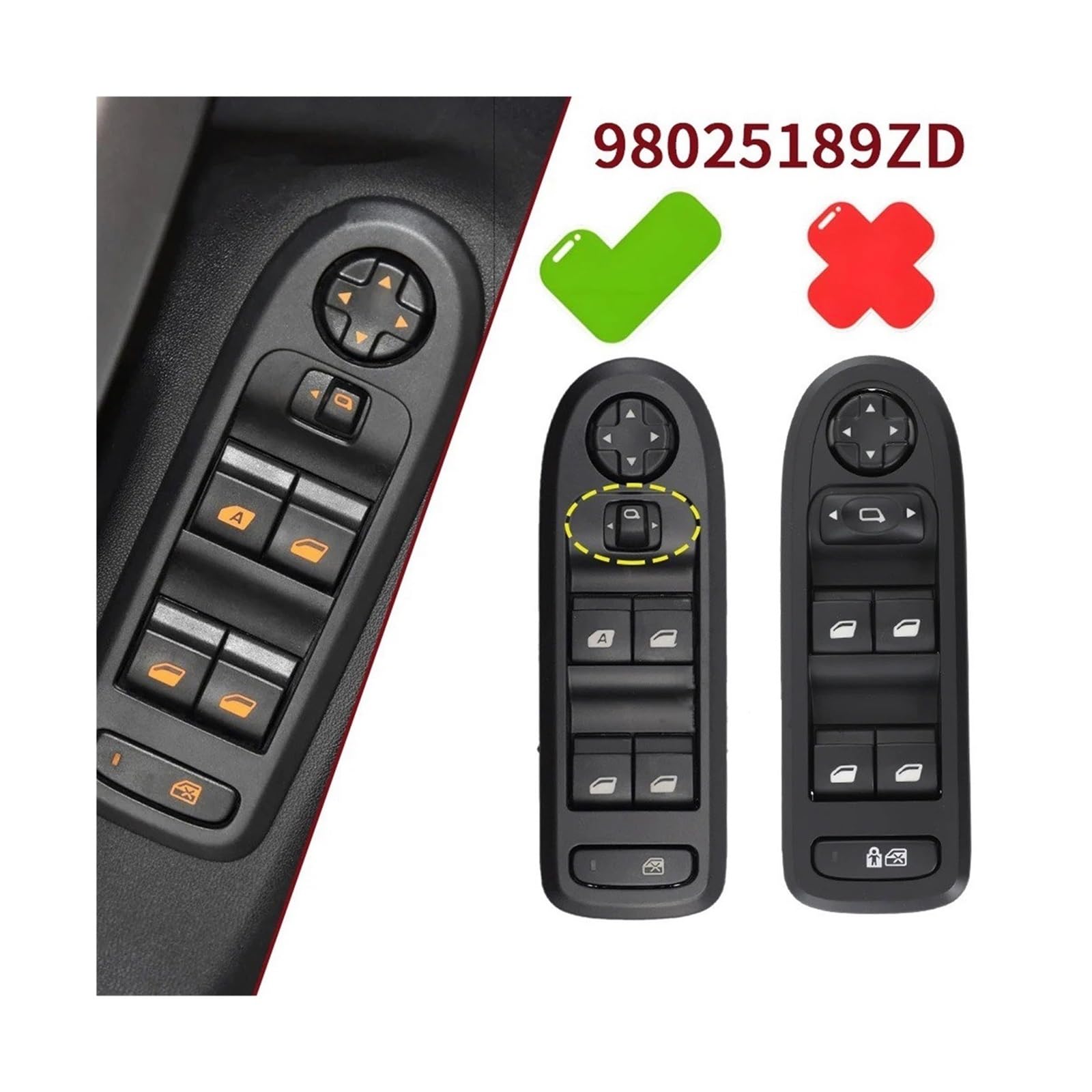 Centralina Alzacristalli Per Citroen Per Aircross Per Picasso Per C3 Interruttore Alzacristallo Elettrico Principale Pulsante Di Sollevamento Vetro