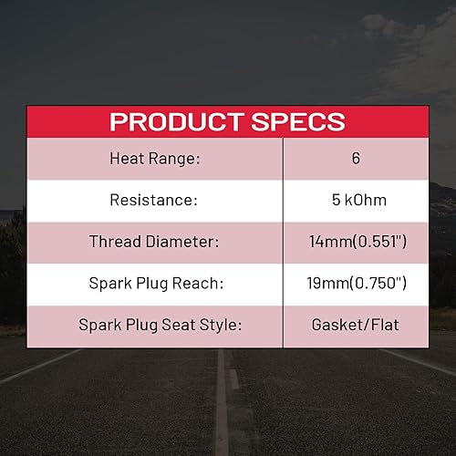 Miniatura 7 de MAYASAF Bujías 7092 - Bujías de encendido de repuesto automotriz para Dodge 1995-99 Avenger, para Honda 2011-16 CR-Z para asiento Chevy tipo plano,