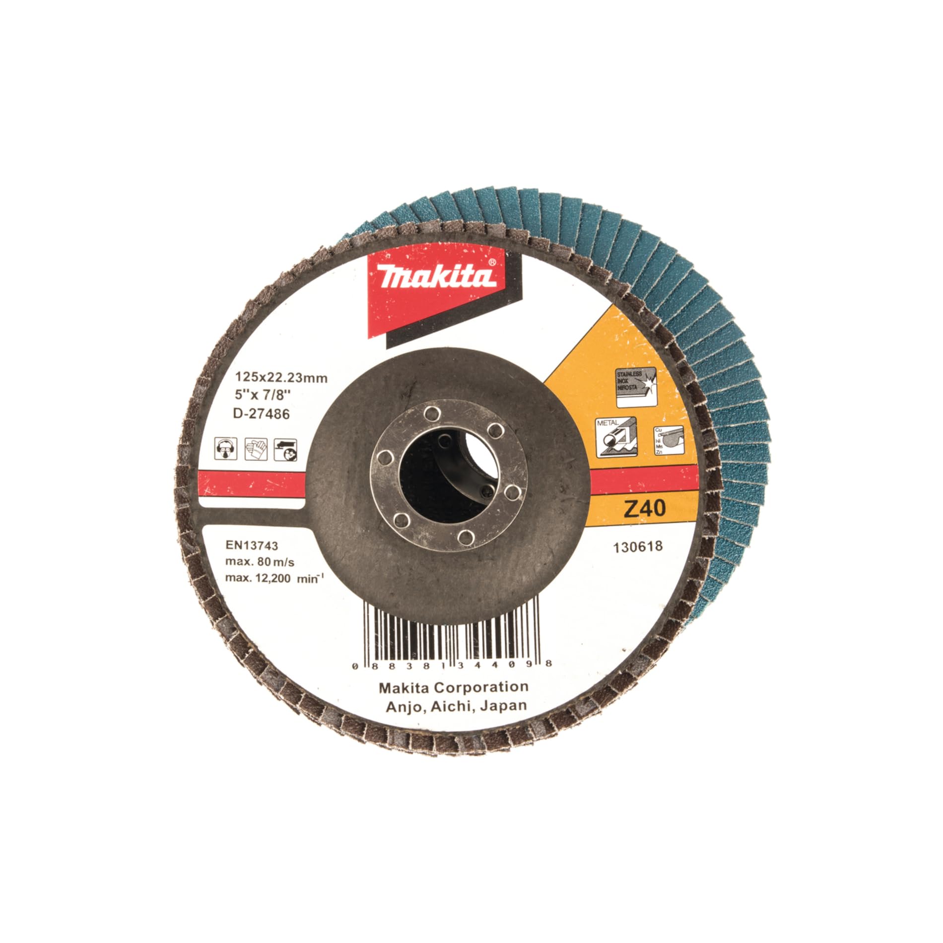 Makita faecher Disque abrasif, 125 mm, Z40, de d 27486