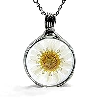Algopix Similar Product 5 - Daisy Necklace for Women  Real Pressed