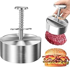 Kavid Stainless Steel Adjustable Burger Patty Maker Non-Stick Hamburger Press for Homemade Burgers, BBQ, Meat, Cutlets & Veggie Patties 304 Stainless Steel, Easy to Use & Clean (8 cm)