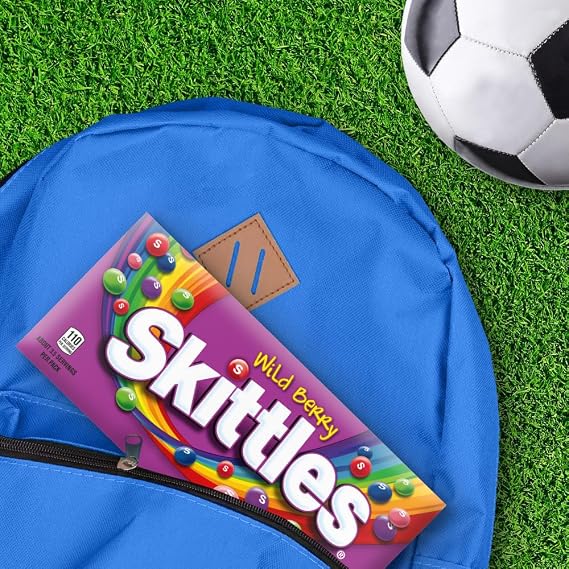 SKITTLES Wild Berry Chewy Candy Theater Box, 3.5 oz Box (Pack of 12) Bulk