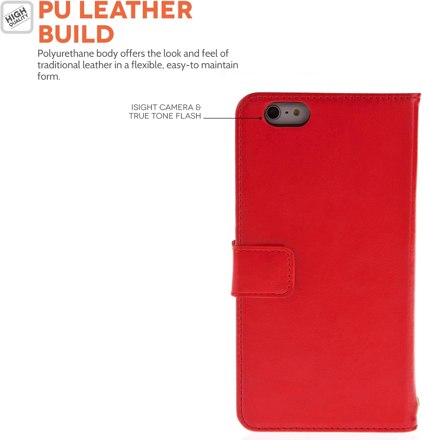 Yousave Accessories PU Leather Floral Wallet Cover Case with Mini Stylus Pen for iPhone 6 Plus - Red