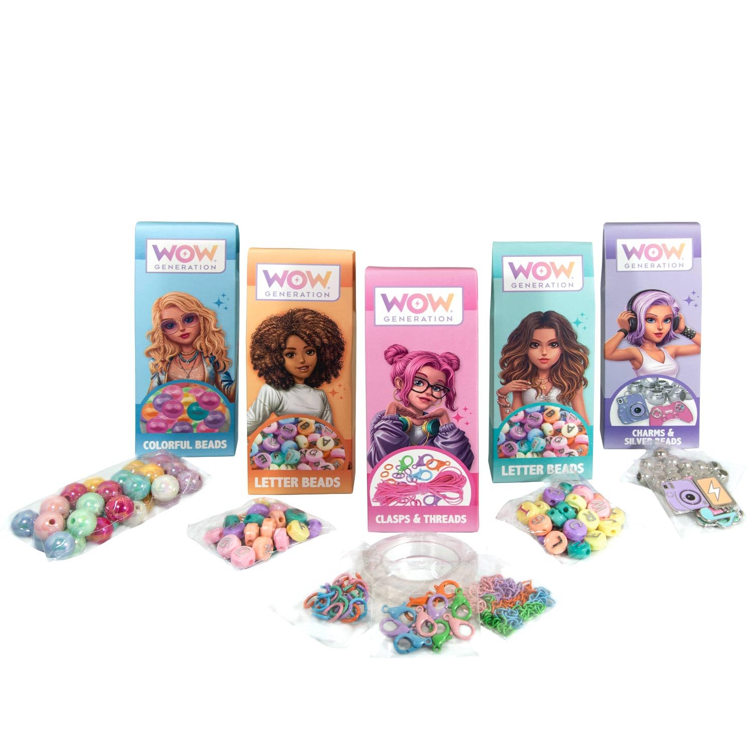 WOW GENERATION - Astuccio per trucco da bambina con 5 lucidalabbra e accessori personalizzabili, set di bellezza per bambini