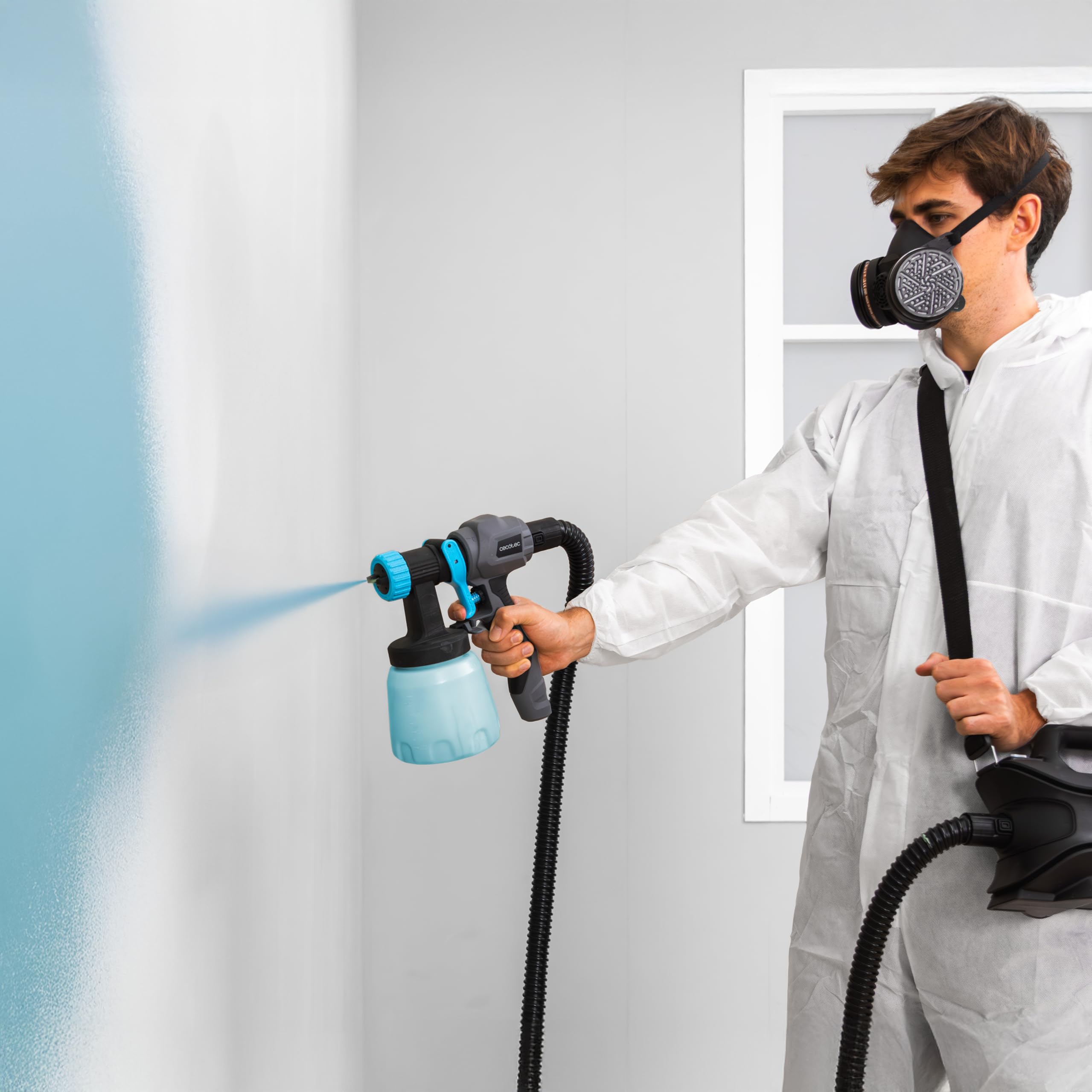 Cecotec Spruzzatore Vernice PerfectPaint 800 EasyGo con 800W Potenza, Precisione 18kPa, Include 4 Ugelli, 2 Contenitori 1200ml, Tracolla Inclusa, Flusso Massimo 1000ml/min