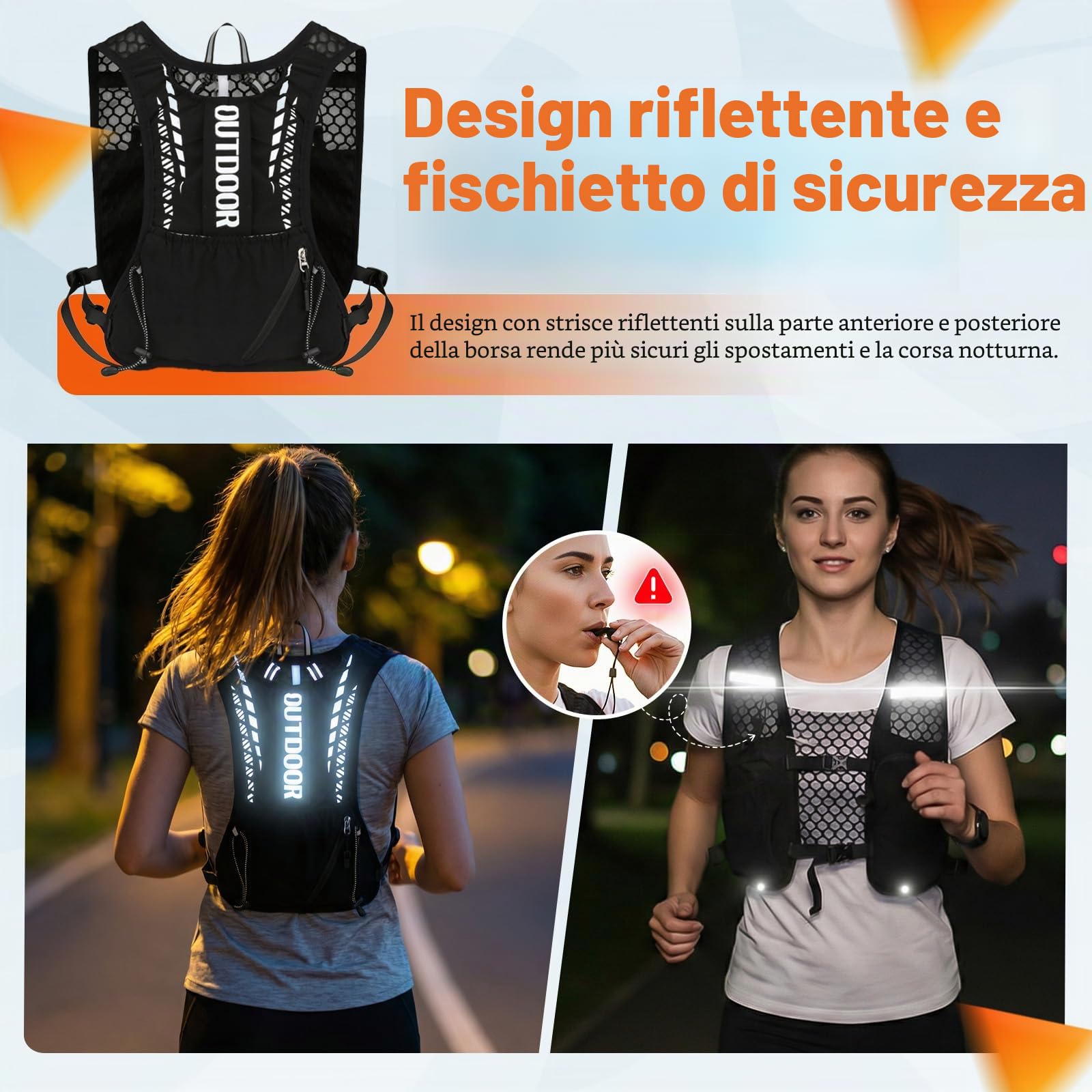 Zaino Idratazione,Zaino da Corsa,Gilet Zaino Trail Running,Gilet running uomo,Gilet corsa,con 500ml Borraccie Morbide 1.5L Sacca Idrica,per Outdoor,Maratona,Ciclismo,Alpinismo