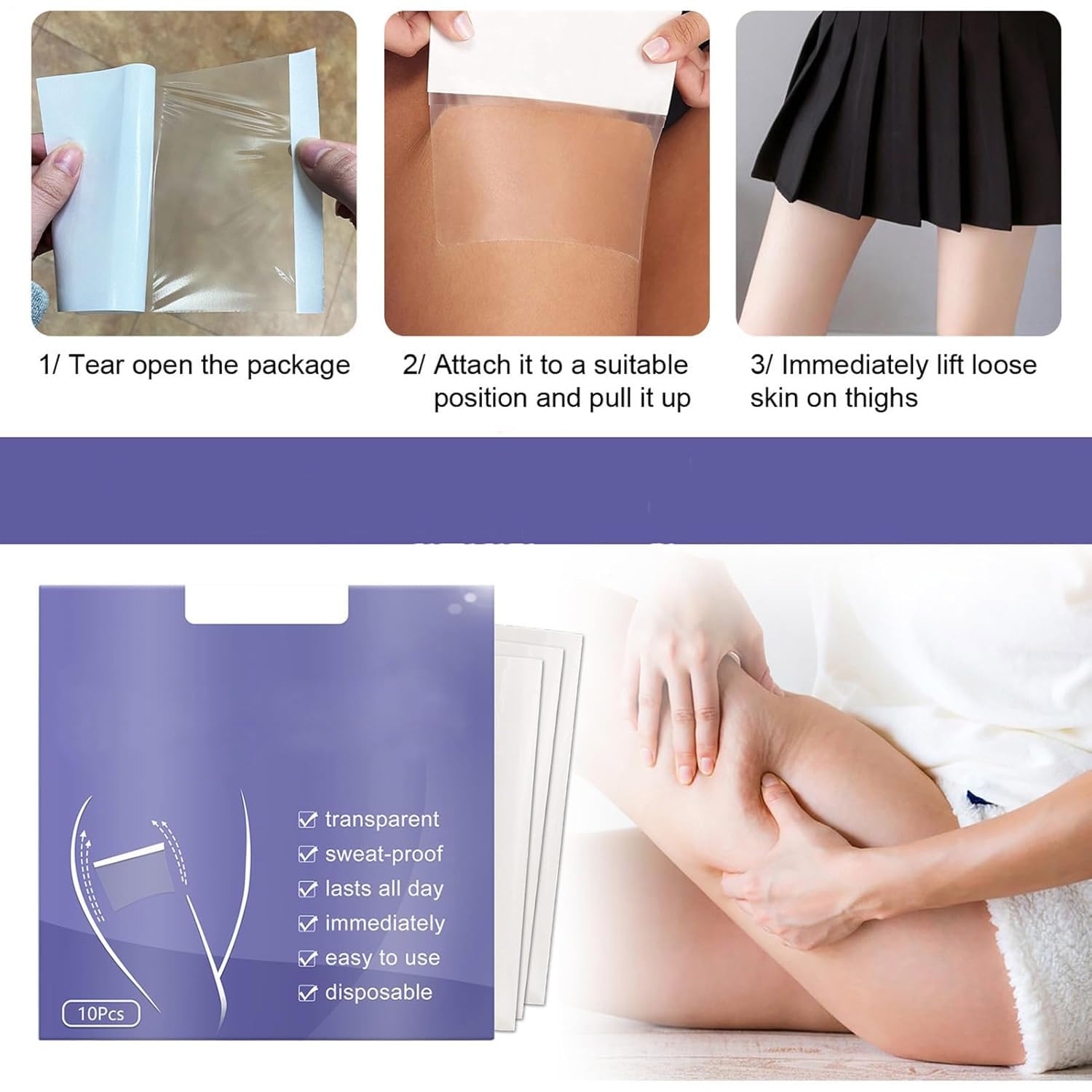 Instant Thigh Lifting Klebestreifen – Transparente Tapes Zur Straffung Von Oberschenkeln & Bauch