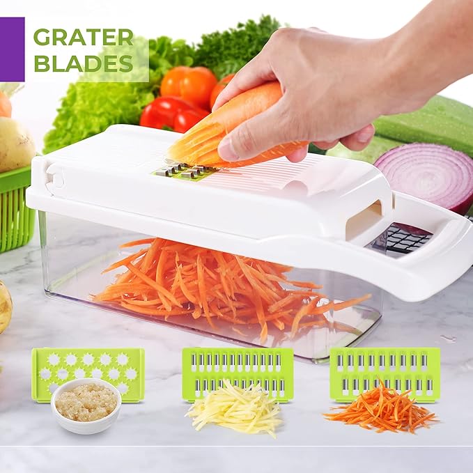 MAIPOR Vegetable Chopper - Onion chopper - Multifunctional 15 in 1 professional food chopper - Dicer Cutter - Kitchen veggie chopper with container - Egg slicer