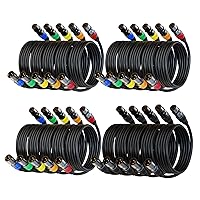 Vista 11 de 25 pies de cable de micrófono XLR 2Pack - 3 pines macho a hembra bañados en oro, compatible con micrófonos, sistemas de altavoces, iluminación