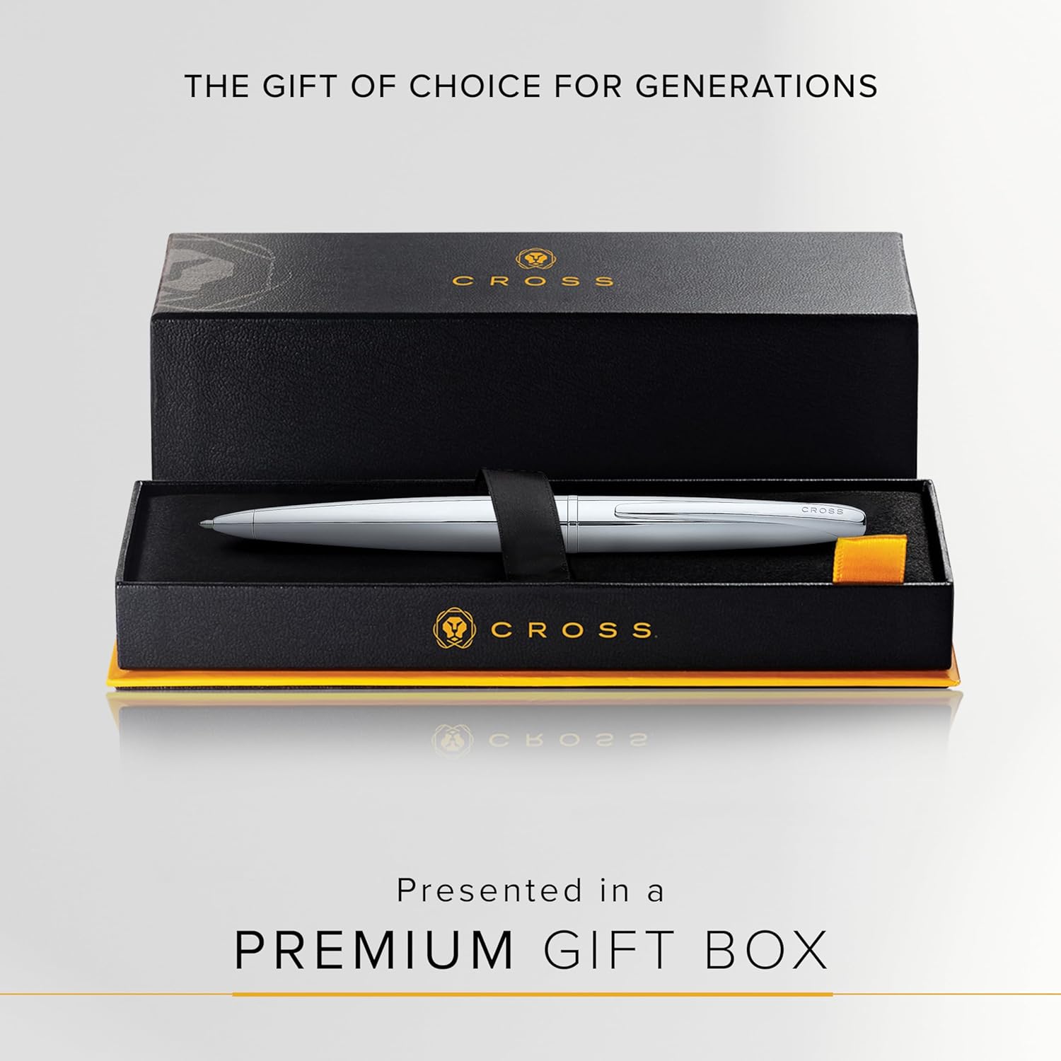 Cross ATX Pure Chrome Ballpoint Pen - Refillable Pen for Smooth Writing - Black Ink - Comfortable Grip - Long-Lasting - Professional Office Supplies - Gift Box Included