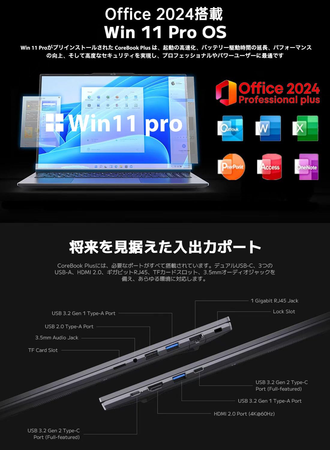 Amazon.co.jp: ノートパソコンWin11 Pro Office 2024搭載 CHUWI
