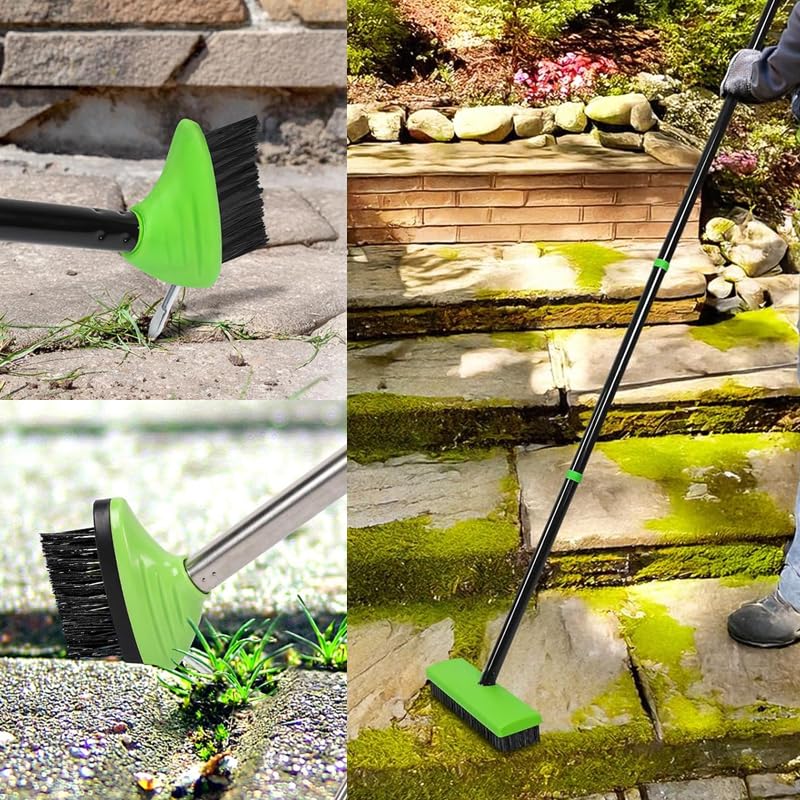 3-in-1 Versatile Weed Brush Combo Set,Triple-Action Garden Tool Set for Weed & Moss Control - 3 Gap Brushes with Removable Handle for Patio, Pavement & Lawn Care (3 Sets)